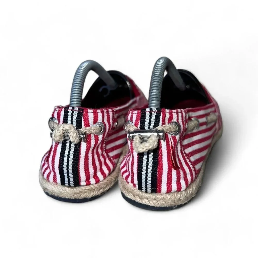 Nautica Rudder 2‎ Anchor Espadrille Slip-on Red / White Stripe Women's 7